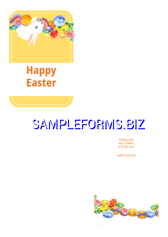 Easter Card Template With Bunny And Eggs dotx pdf free